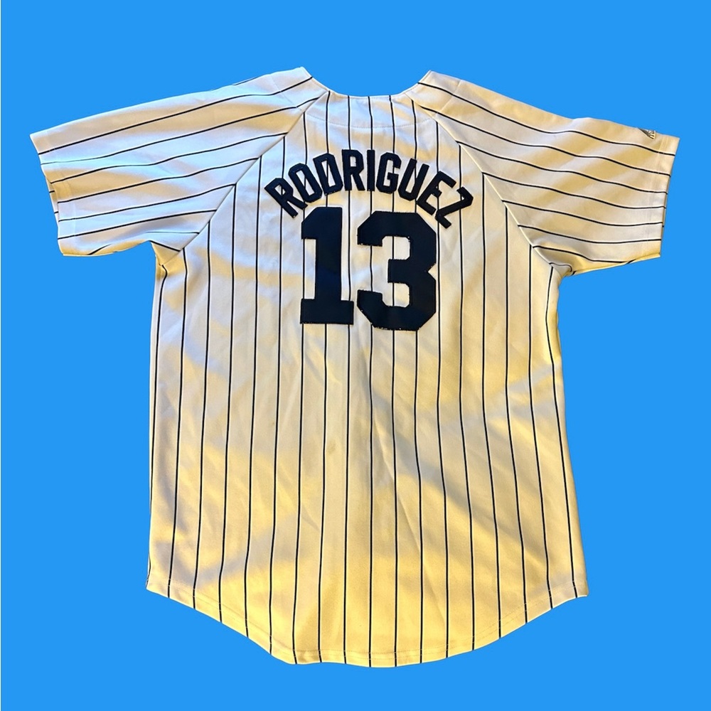 Alex Rodriguez 13 New York Yankees Majestic Baseball Jersey Stitched Kids Size L
